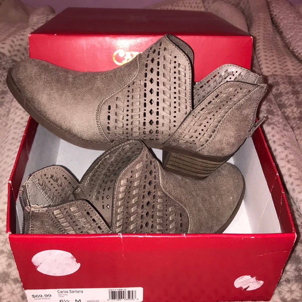Carlos suede-like booties. New, in box